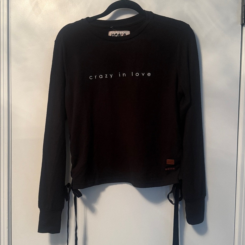 Peace Love World Black Sweatshirt - Crazy in Love